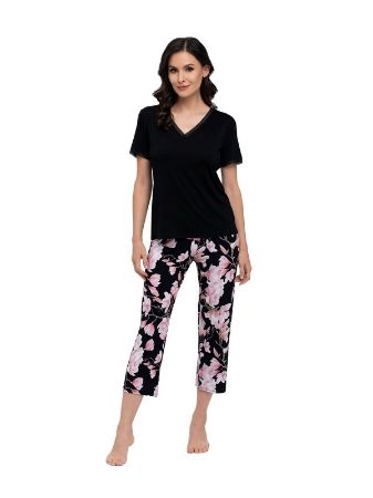 Zobrazit detail produktu - Dámské pyžamo Babella kapri Magnolia Obrázek Dámské pyžamo Babella kapri Magnolia