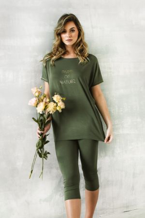 Zobrazit detail produktu - Dámské pyžamo Italian Fashion kapri Natura Obrázek Dámské pyžamo Italian Fashion kapri Natura