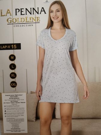 Zobrazit detail produktu - Dámská noční košile La Penna krátká LAP-V15 Obrázek Dámská noční košile La Penna krátká LAP-V15