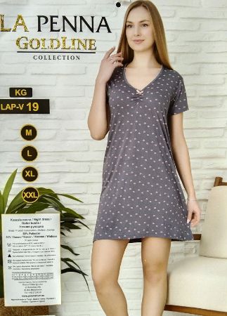 Zobrazit detail produktu - Dámská noční košile La Penna krátká LAP-V19 KG Obrázek Dámská noční košile La Penna krátká LAP-V19 KG